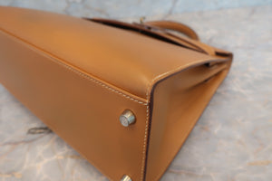 HERMES／エルメス ケリー32 ボックスカーフ ナチュラル □F刻印 ショルダーバッグ 700050212