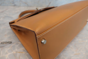 HERMES／エルメス ケリー32 ボックスカーフ ナチュラル □F刻印 ショルダーバッグ 700050212