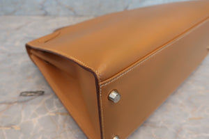 HERMES／エルメス ケリー32 ボックスカーフ ナチュラル □F刻印 ショルダーバッグ 700050212