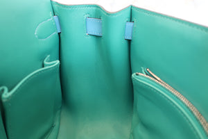 HERMES／エルメス ジプシエール28 ヴォースイフト ブルーノール/ヴェールヴェローヌ D刻印 ショルダーバッグ 700070075