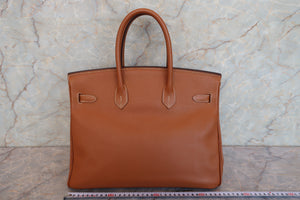 HERMES／エルメス バーキン35 ヴォーエプソン ゴールド □M刻印 ハンドバッグ 700020090