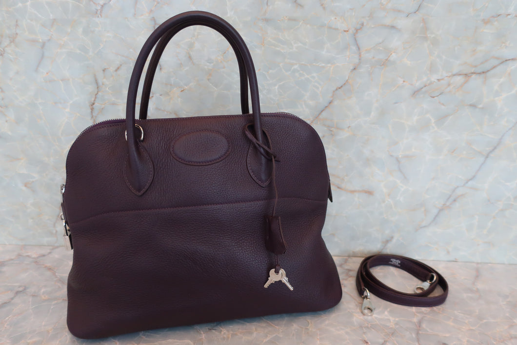 HERMES BOLIDE 35 Clemence leather Raisin □F刻印 Shoulder bag 700070056
