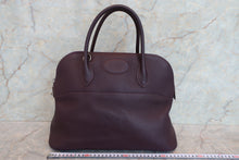 将图片加载到图库查看器，HERMES BOLIDE 35 Clemence leather Raisin □F刻印 Shoulder bag 700070056

