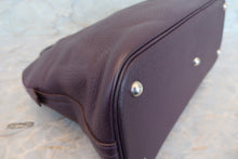 将图片加载到图库查看器，HERMES BOLIDE 35 Clemence leather Raisin □F刻印 Shoulder bag 700070056
