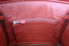 将图片加载到图库查看器，HERMES BIRKIN 25 Swift leather Sanguine □R刻印 Hand bag 800050107
