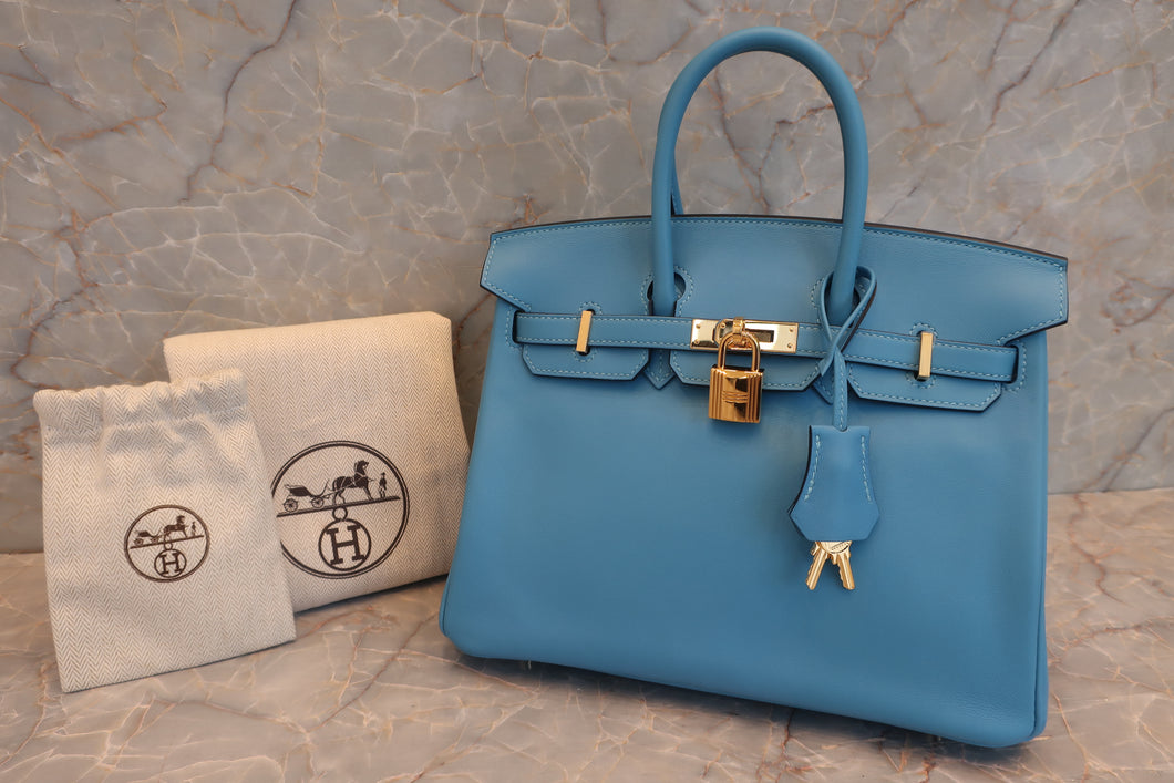 HERMES BIRKIN 25 Swift leather Blue du nord D Engraving Hand bag 600090246