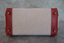 Load image into Gallery viewer, HERMES HAUT A COURROIRE 32 Toile H/Box carf leather Beige/Brique 〇Y Engraving Hand bag 800080158
