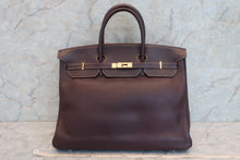 将图片加载到图库查看器，HERMES BIRKIN 40 Buffalo leather Brown □C刻印 Hand bag 600100204
