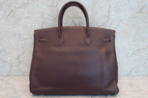 HERMES BIRKIN 40 Buffalo leather Brown □C刻印 Hand bag 600100204