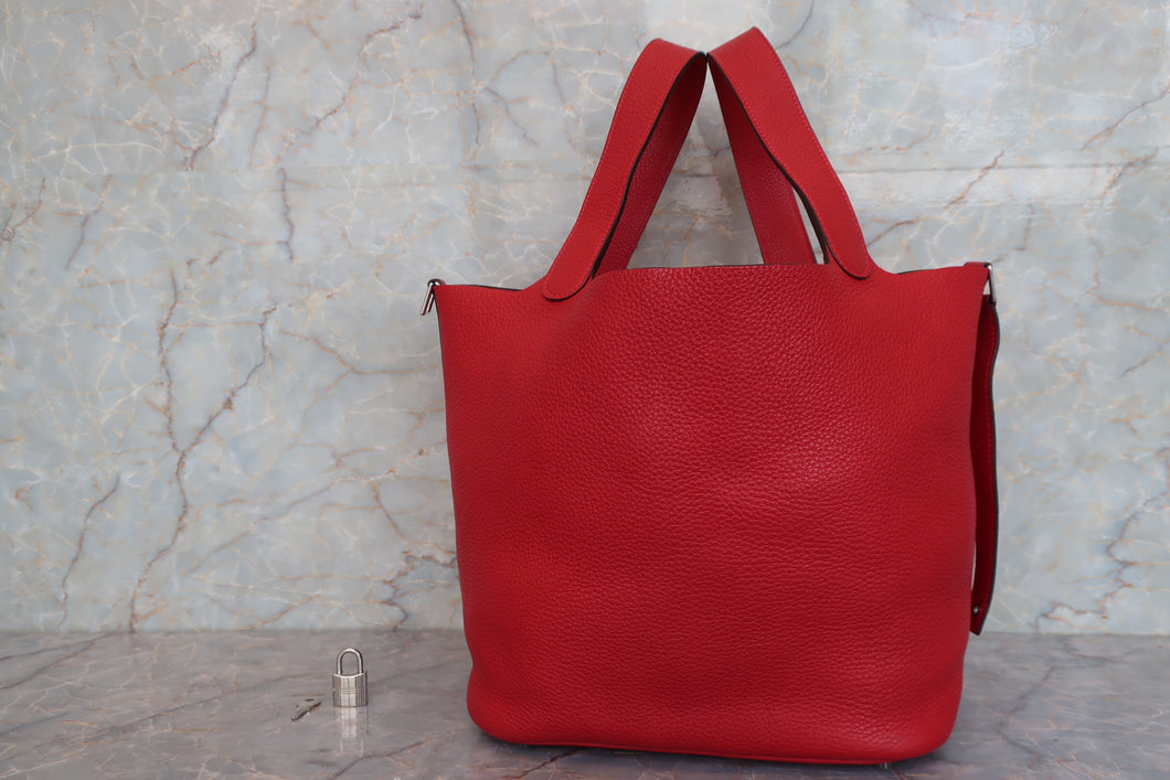 HERMES／エルメス ピコタンロックGM トリヨンクレマンス ルージュカザック □Q刻印 ハンドバッグ 700090173