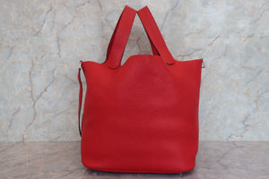 HERMES／エルメス ピコタンロックGM トリヨンクレマンス ルージュカザック □Q刻印 ハンドバッグ 700090173