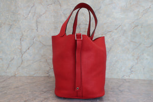 HERMES／エルメス ピコタンロックGM トリヨンクレマンス ルージュカザック □Q刻印 ハンドバッグ 700090173