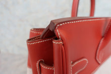 Load image into Gallery viewer, HERMES HAUT A COURROIRE 32 Toile H/Box carf leather Beige/Brique 〇Y Engraving Hand bag 800080158
