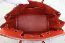 Load image into Gallery viewer, HERMES HAUT A COURROIRE 32 Toile H/Box carf leather Beige/Brique 〇Y Engraving Hand bag 800080158

