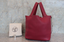 将图片加载到图库查看器，HERMES PICOTIN LOCK GM Clemence leather Ruby □N刻印 Hand bag 700070043
