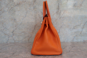 HERMES BIRKIN 35 Clemence leather Orange □H刻印 Hand bag 600050147