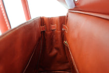 Load image into Gallery viewer, HERMES HAUT A COURROIRE 32 Toile H/Box carf leather Beige/Brique 〇Y Engraving Hand bag 800080158

