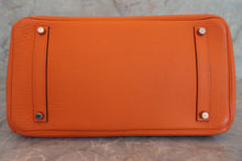 Load image into Gallery viewer, HERMES BIRKIN 35 Clemence leather Orange □H Engraving Hand bag 600050147
