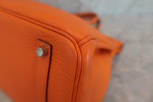 将图片加载到图库查看器，HERMES BIRKIN 35 Clemence leather Orange □H刻印 Hand bag 600050147
