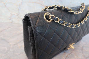 CHANEL/シャネル マトラッセＷフラップＷチェーンショルダーバッグ キャビアスキン ブラック/ゴールド金具 ショルダーバッグ 700080073