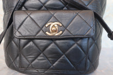 Load image into Gallery viewer, CHANEL Matelasse Chain back pack Lambskin Black/Gold hadware Back pack 700120055
