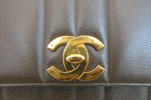 CHANEL/シャネル マドモアゼルチェーンショルダーバッグ キャビアスキン カーキ/ゴールド金具 ショルダーバッグ 700060175