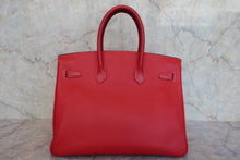 Load image into Gallery viewer, HERMES CANDY BIRKIN 35 Epsom leather Rouge casaque/Blue thalassa □O Engraving Hand bag 800070145
