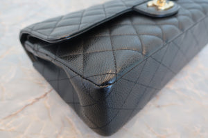 CHANEL/シャネル マトラッセＷフラップＷチェーンショルダーバッグ キャビアスキン ブラック/ゴールド金具 ショルダーバッグ 700080073