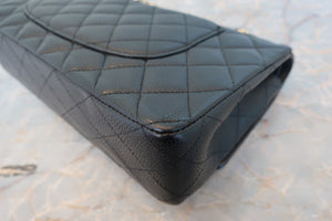 CHANEL/シャネル マトラッセＷフラップＷチェーンショルダーバッグ キャビアスキン ブラック/ゴールド金具 ショルダーバッグ 700080073