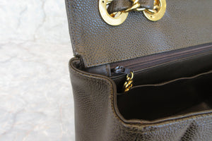 CHANEL/シャネル マドモアゼルチェーンショルダーバッグ キャビアスキン カーキ/ゴールド金具 ショルダーバッグ 700060175