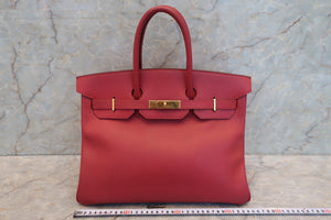 HERMES／エルメス バーキン35 クシュベル ルージュヴィフ 〇Z刻印 ハンドバッグ 700070187