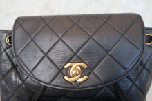 Load image into Gallery viewer, CHANEL Matelasse Chain back pack Lambskin Black/Gold hadware Back pack 700120055
