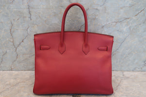 HERMES／エルメス バーキン35 クシュベル ルージュヴィフ 〇Z刻印 ハンドバッグ 700070187
