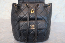 Load image into Gallery viewer, CHANEL Matelasse Chain back pack Lambskin Black/Gold hadware Back pack 700120055
