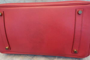 HERMES／エルメス バーキン35 クシュベル ルージュヴィフ 〇Z刻印 ハンドバッグ 700070187