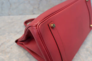 HERMES／エルメス バーキン35 クシュベル ルージュヴィフ 〇Z刻印 ハンドバッグ 700070187