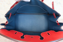 Load image into Gallery viewer, HERMES CANDY BIRKIN 35 Epsom leather Rouge casaque/Blue thalassa □O Engraving Hand bag 800070145
