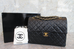 CHANEL/シャネル マトラッセWフラップWチェーンショルダーバッグ ラムスキン ブラック/ゴールド金具 ショルダーバッグ 700060217