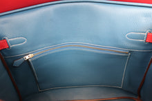 Load image into Gallery viewer, HERMES CANDY BIRKIN 35 Epsom leather Rouge casaque/Blue thalassa □O Engraving Hand bag 800070145
