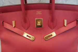 HERMES／エルメス バーキン35 クシュベル ルージュヴィフ 〇Z刻印 ハンドバッグ 700070187