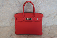 Load image into Gallery viewer, HERMES BIRKIN 30 Clemence leather Rouge tomate X Engraving Hand bag 500090227

