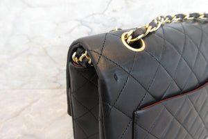 CHANEL/シャネル マトラッセWフラップWチェーンショルダーバッグ ラムスキン ブラック/ゴールド金具 ショルダーバッグ 700060217