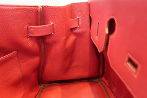 HERMES／エルメス バーキン35 クシュベル ルージュヴィフ 〇Z刻印 ハンドバッグ 700070187
