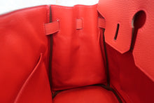 Load image into Gallery viewer, HERMES BIRKIN 30 Clemence leather Rouge tomate X Engraving Hand bag 500090227
