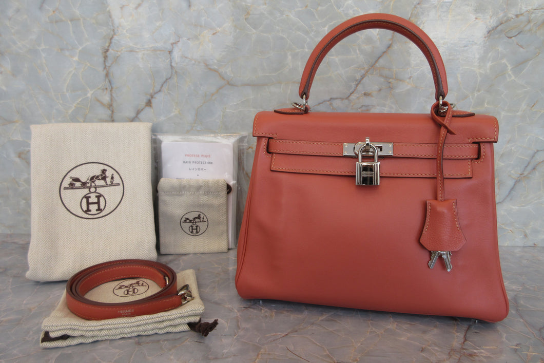 HERMES／エルメス ケリー25 ヴォースイフト ロージー □L刻印 ショルダーバッグ 700040111