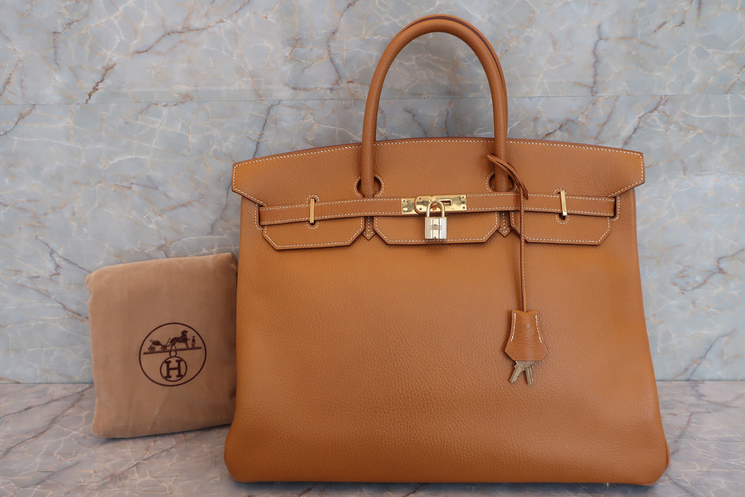 HERMES BIRKIN 40 Ardennes leather Natural □B刻印 Hand bag 600080136