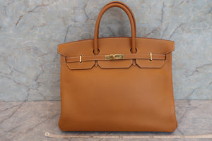 HERMES BIRKIN 40 Ardennes leather Natural □B Engraving Hand bag 600080136