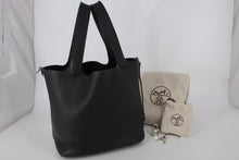 将图片加载到图库查看器，HERMES PICOTIN LOCK MM Clemence leather Black □N刻印 Hand bag 800100052
