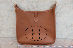 HERMES EVELYNE 1GM Graine Couchevel leather Gold □B刻印 Shoulder bag 600060085