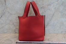 将图片加载到图库查看器，HERMES PICOTIN LOCK PM Clemence leather Rouge casaque T刻印 Hand bag 700050215

